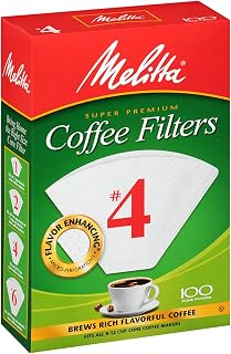 Melitta #4 Cone Coffee Filters, White, 100 Count (Pack of 12), 1200 Total Filters - Packaging May Vary