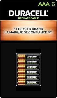 DURACELL Rechargeable AAA Batteries, 6 Count (Pack of 1) Triple A Battery for Long-lasting Power, All-Purpose Pre-Charged Battery for Household and Business Devices