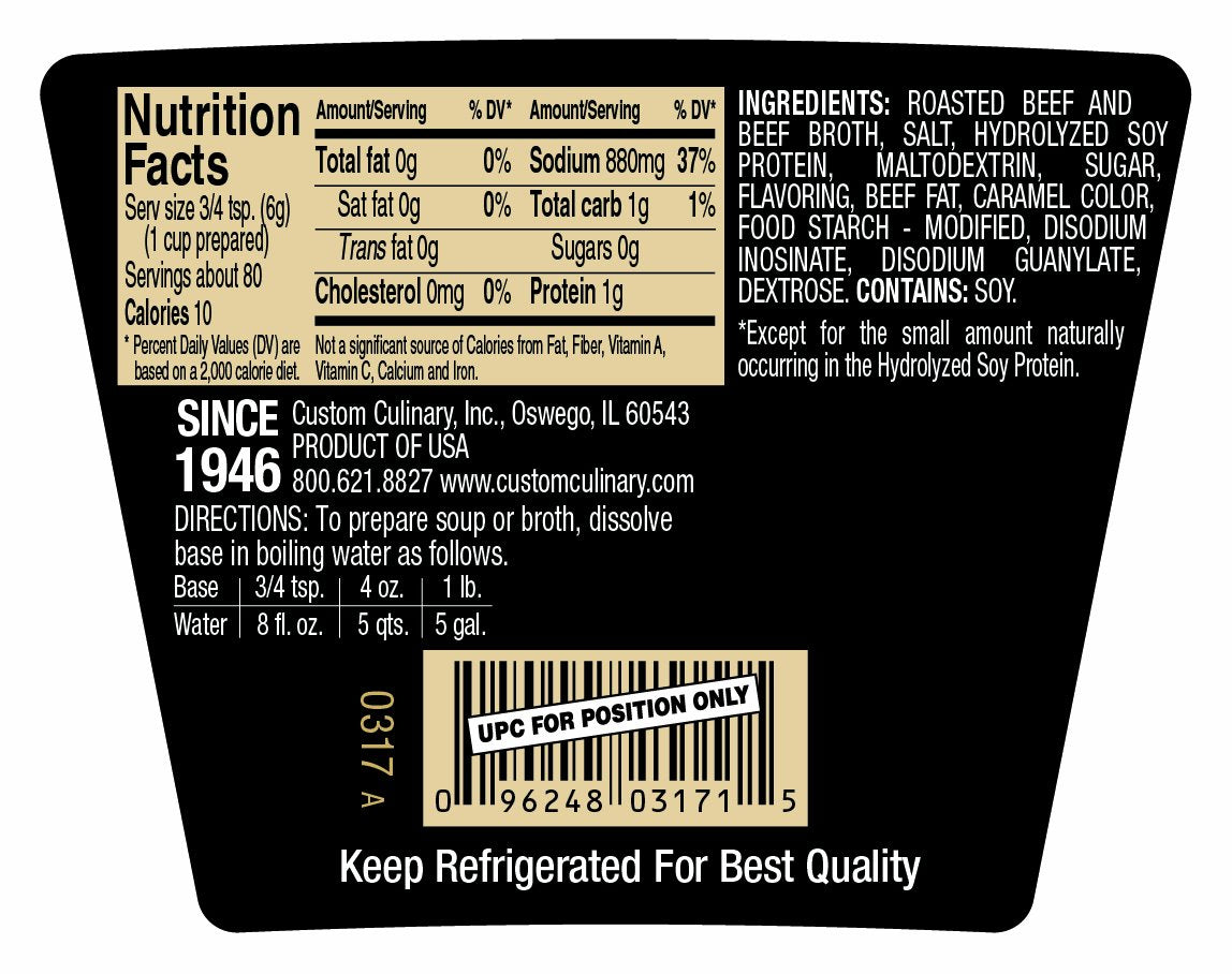 Custom Culinary Beef / 1 Pound (Pack of 1) / 1 Beef