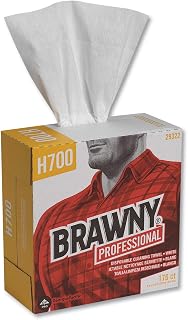 Georgia-Pacific Brawny Professional Heavyweight Disposable Shop Towels by GP PRO, White, 29322, 176 Towels Per Box, 10 Boxes Per Case (1760 Total)