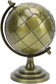 Metallic World Globe | 360° Rotating | for Desk Decor/Classroom