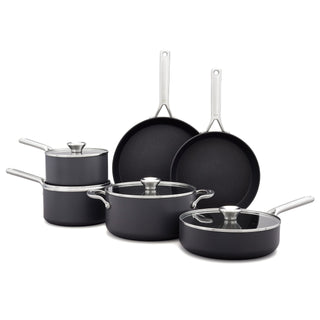 Professional 10 Piece Cookware Pots and Pans Set by OXO – 10-Piece Cookware Pots and Pans Set, 10.0 cups, Ceramic, Black, Model CC004748-001