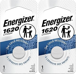 Energizer 1620 3V Batteries, 3 Volt Battery Lithium, 1 Count (Pack of 2)