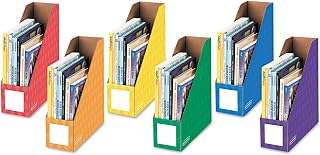 Bankers Box 3381901 Cardboard Magazine File 4 1/4 x 12 1/4 x 13 Assorted 6/PK