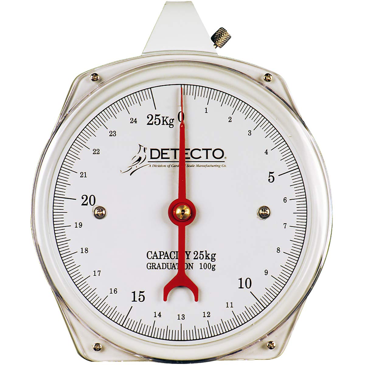 Mechanical Hanging Baby Scale Single Dial - Detecto – Zinc, White, Model HS25KGP