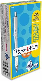 Paper Mate Inkjoy 700 Rt Ballpoint Pen, Retractable, Medium 1 Mm, Black Ink, White Barrel, Dozen