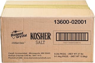 Diamond Crystal Kosher Salt – Full Flavor, No Additives - Pure and Natural Since 1886-3 LB (Full Case of 9)