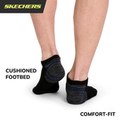 mens 6 Pack Low Cut Running Socks by Skechers – Cotton, Black, Pack of 6, Model S113984