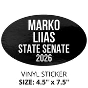 Marko Liias Sticker Car Bumper 2026 for State Senate Washington Vote by Generic – 4.5x7.5, Multicolor