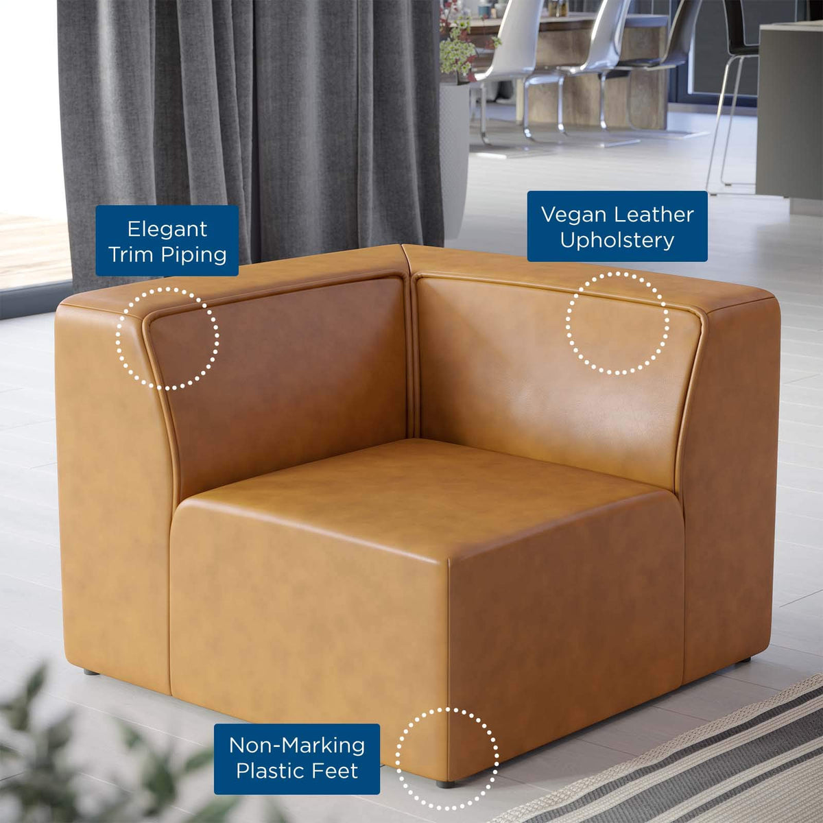 Modway Tan / Contemporary / Corner Chair Sofas & Couches