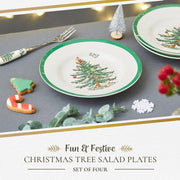 Spode Christmas Tree Salad Plates, Set of 4, 8 Inch