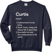 Curtis Name Definition Dictionary Comfort Colors Adult Sweatshirt