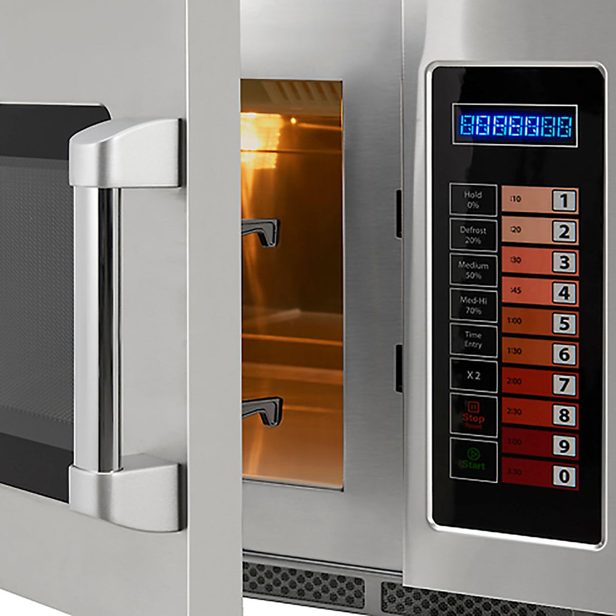 Nexel Commercial Microwave 1.2 Cu. Ft. 1200W Keypad Control - 1 Each by Global Industrial – Silver, Model 243325