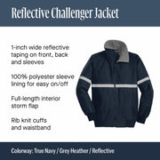 Challenger Jacket with Reflective Taping by Port Authority – 4X-Large, Nylon, True Navy/ Grey Heather/ Reflective, Model SNM-228233