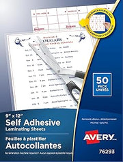 Avery Laminating Pouches Self Adhesive Clear 3mm 9" x 12" 50 Sheets Per Pack (76293)