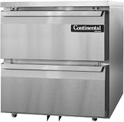 DLF27-SS-U-D Designer Line Single Section Undercounter Freezer, 27" W, Full Stainless & Two Drawers