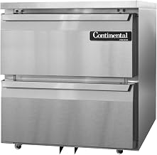 DLF27-SS-U-D Designer Line Single Section Undercounter Freezer, 27" W, Full Stainless & Two Drawers