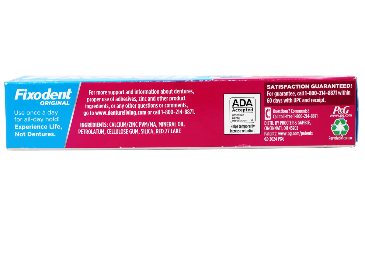 Original Denture Adhesive Cream-2.4 oz by Fixodent – 2.4 Ounce Pack of 4, multicolor, Pack of 4, Model PG-733B