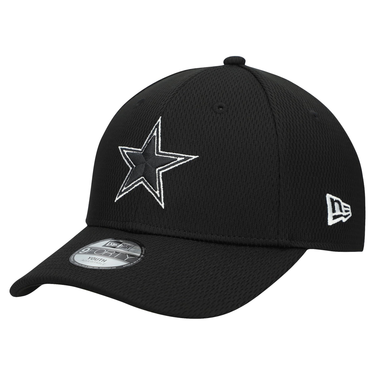 Youth Black Dallas Cowboys B-Dub 9FORTY Adjustable Hat by New Era – Polyester, Dallas Cowboys, Black, Model Nfl Main Youth B-dub 9forty Blk