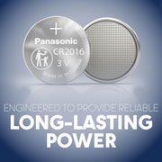 CR2016 3.0 Volt Long Lasting Lithium Coin Cell Batteries in Child Resistant by Panasonic – 4 Count (Pack of 1), Pack of 4, Model CR2016PA/4BW
