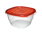 TakeAlongs Deep Square Food Storage Containers by Rubbermaid – 5.2 Cup (2 Pack), 5.2 cups, Plastic, Chili Red, Model FG7F68RETCHIL