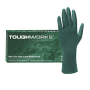 ToughWorks® Ultra-Thin Flock-Lined Gloves by Hospeco – XX-Large, Nitrile, Multi, Pack of 50, Model GL-N108GLXX