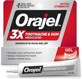 Orajel 3X Toothache and Gum Pain Medicated Pain Relief Gel, 0.42 Oz