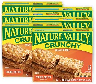 Nature Valley Granola Bars, Crunchy, Peanut Butter, 1.49 oz, 12 ct (Pack of 6)