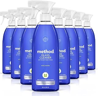 Method Glass Cleaner Spray, Mint, Mirror & Window Cleaner, 28 fl oz, 8 Pack