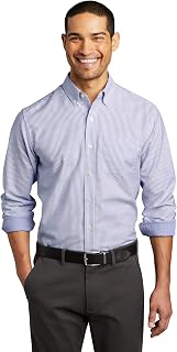 Port Authority Men's SuperPro Oxford Stripe Button-Down Shirt