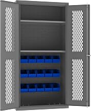 Durham EMDC36242S15B5295 Bin Cabinet, 72" Overall Height, 36" Overall Width, Total Number of Bins 15