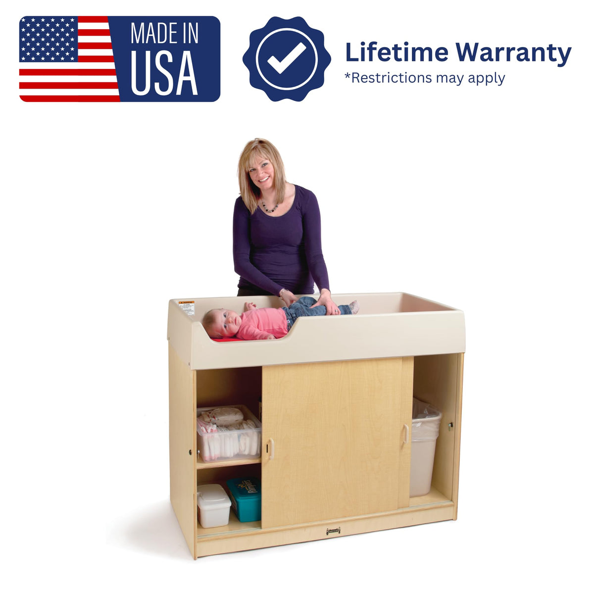 Baby Changing Table Diaper Storage with Pad by Jonti-Craft – Model 5114JC