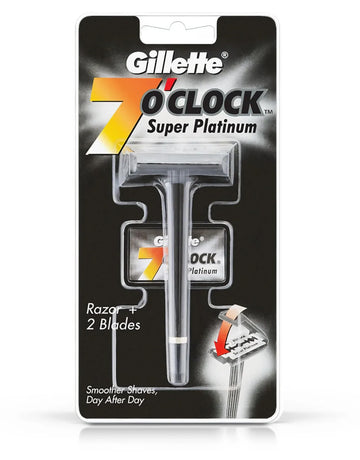 7 o' Clock Super Platinum Razor by Gillette – 1 Count (Pack of 1), Black, Model gillette_super_platinum_razor_it_fba