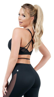 Reveal Sports Bra (Large) Black by Starline – Large, Spandex, Black, Model SA7003