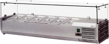 Omcan 40535 Commercial Restaurant 47" Refrigerated Topping Rails Sneeze Guard