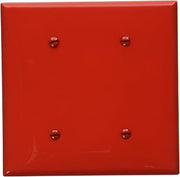Leviton 2-Gang Blank Wallplate, Standard Size, Thermoplastic Nylon, 80734-R, Red