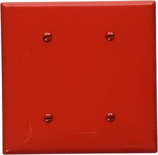 Leviton 2-Gang Blank Wallplate, Standard Size, Thermoplastic Nylon, 80734-R, Red