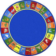 Joy Carpets Animal Phonics Rug, Multi, 13'2" Round