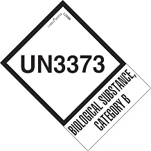 Labelmaster L380B UN3373 Label, with Tab, 2" x 2 3/4" (Pack of 500),Black/White