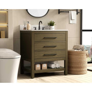 Karson Bathroom Vanity Chestnut Brown by Lighting Design – Wood, Chestnut Brown, Model VF60530MCB-BS