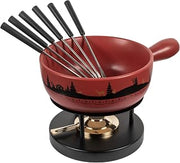 Kuhn Rikon Cheese Fondue Set Winter Wonderland Red Diameter 23 cm 2.6 Litres