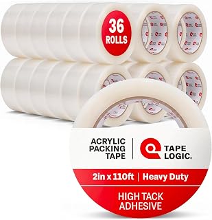 Tape Logic Packing Tape (36-Rolls), 2" x 110 yd - Strong Packaging Tape Refill for Shipping, Moving, Order Fulfillment, Acrylic 2.0 Mil