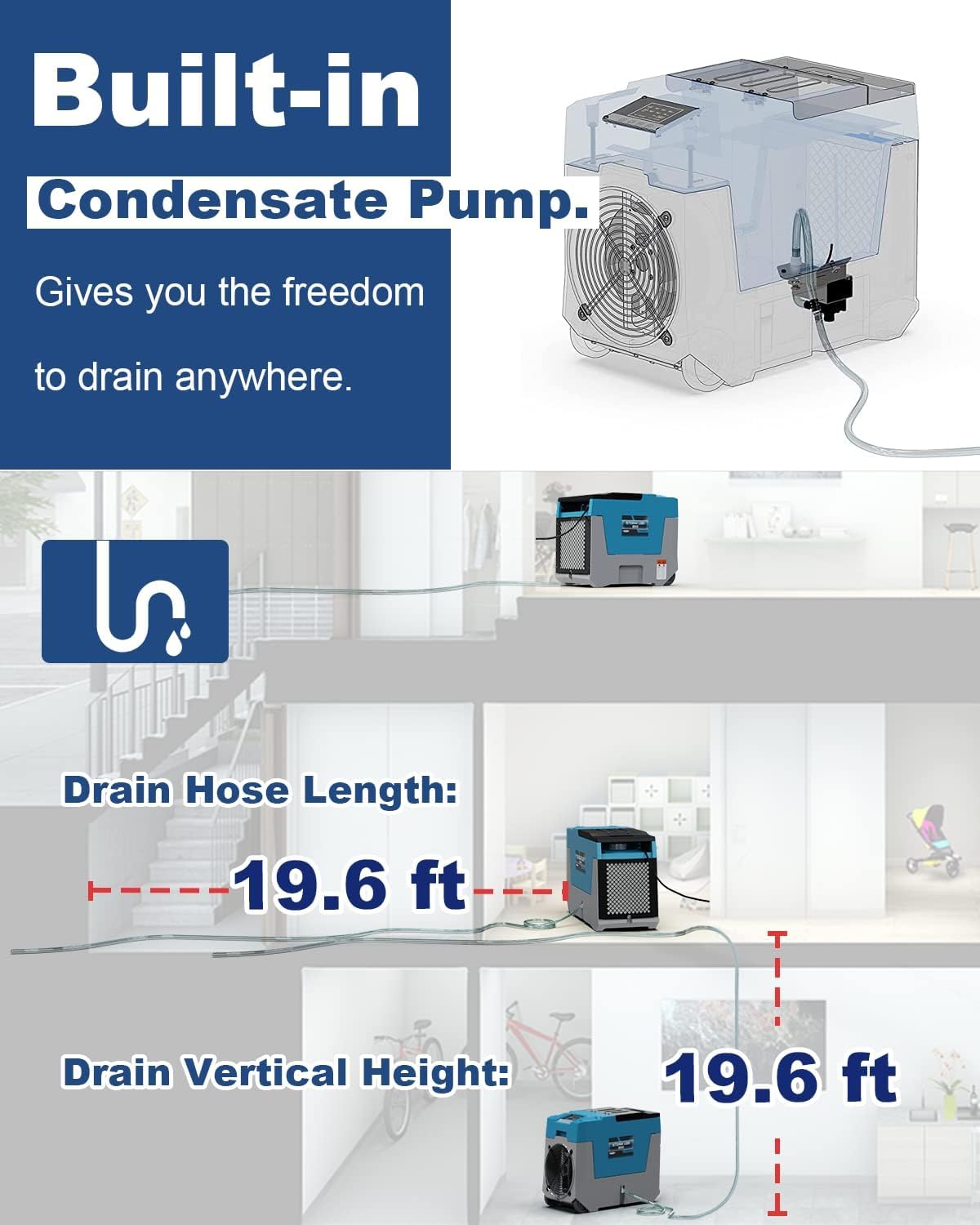 ALORAIR Blue / Large / 180.0 pints Dehumidifiers