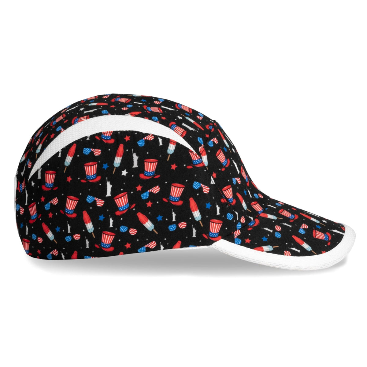 Patriotic USA Running Hat by Headsweats – Polyester, Black/Usa