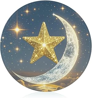 Golden Stars And Moon Tempered Glass Cutting Board, Chopping Board