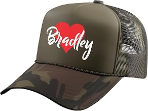 I Love Bradley First Name Tshirt I Heart Named Trucker Hat with Adjustable Mesh Back