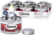 Sterno Handy Wick Twist Top Chafing Fuel, 6-Hour Burn, 6 Pack | Easy Twist cap, steady wick flame, UL 2997 validated, consistent heat, cool can, reusable, indoor/outdoor