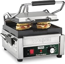 Waring Panini Press with 9.75" x 9.25" Cooking Surface & 120V