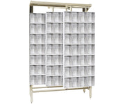 QUANTUM STORAGE SYSTEMS 77" H x 48" W x 18" D / 112 Drawers Free Standing Slider Systems White / Ivory Standing Shelf Units