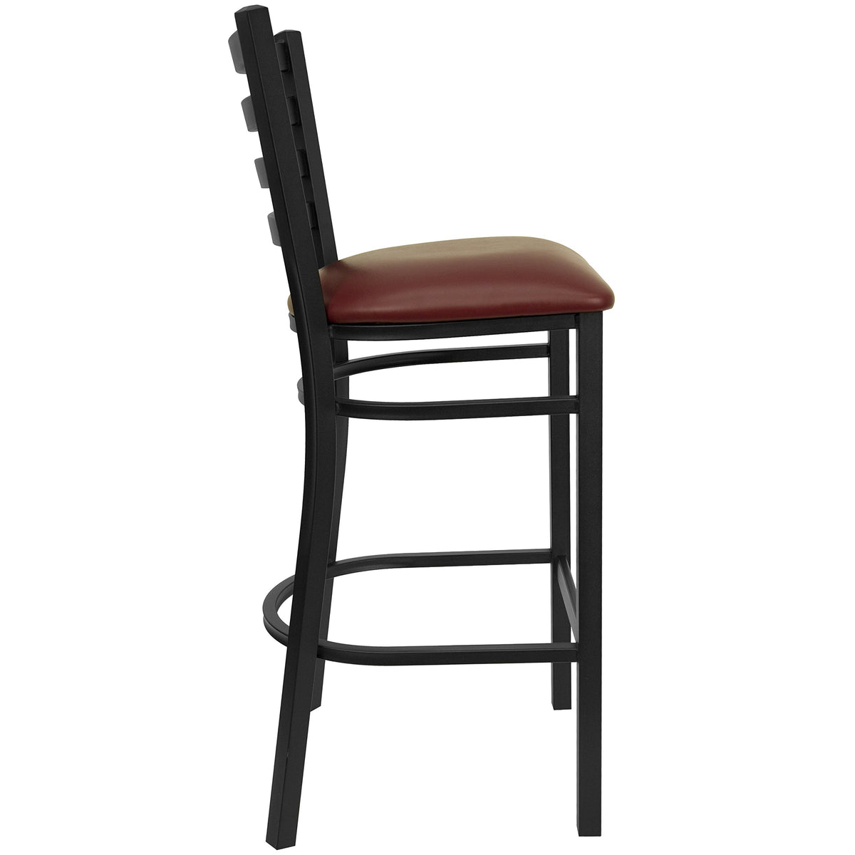 Flash Furniture Burgundy Vinyl Seat/Black Metal Frame / Set of 1 / Traditional Barstools